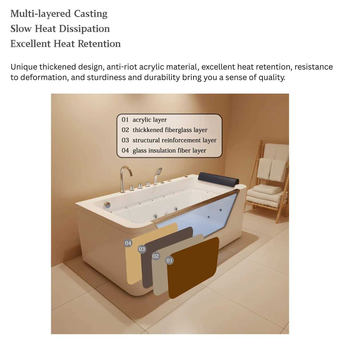 Nuvia Veloria 67-Inch 7-Jets Hydrotherapy Whirlpool Bathtub With Glass Panel (SAK25480) by SAKSBY WHOLESALE
