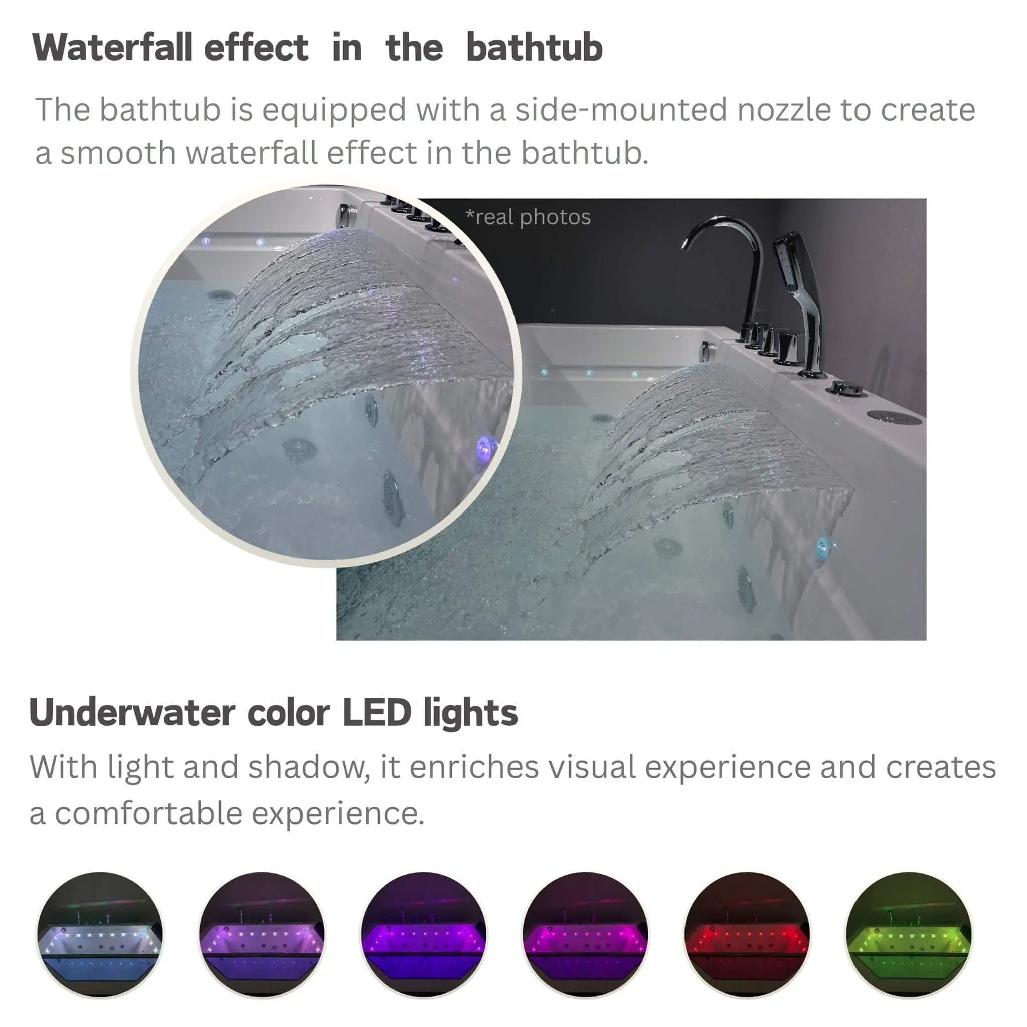 Nuvia Veloria 67-Inch 7-Jets Hydrotherapy Whirlpool Bathtub With Glass Panel (SAK25480) by SAKSBY WHOLESALE