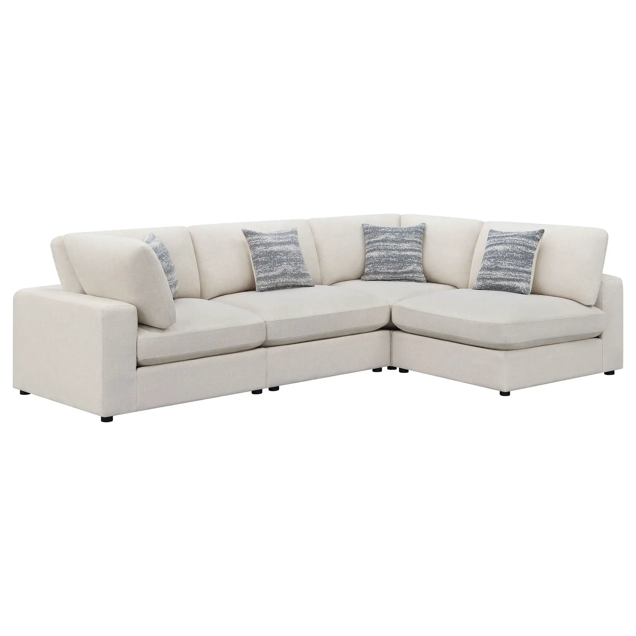 Serene 4-piece Upholstered Modular Sectional Sofa Beige by Unique Piece Furniture