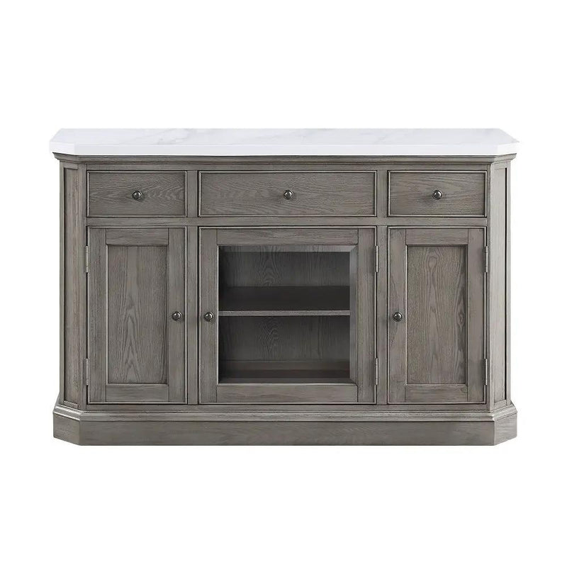 Zumala - Server - Marble Top & Weathered Oak by Unique Piece Furniture