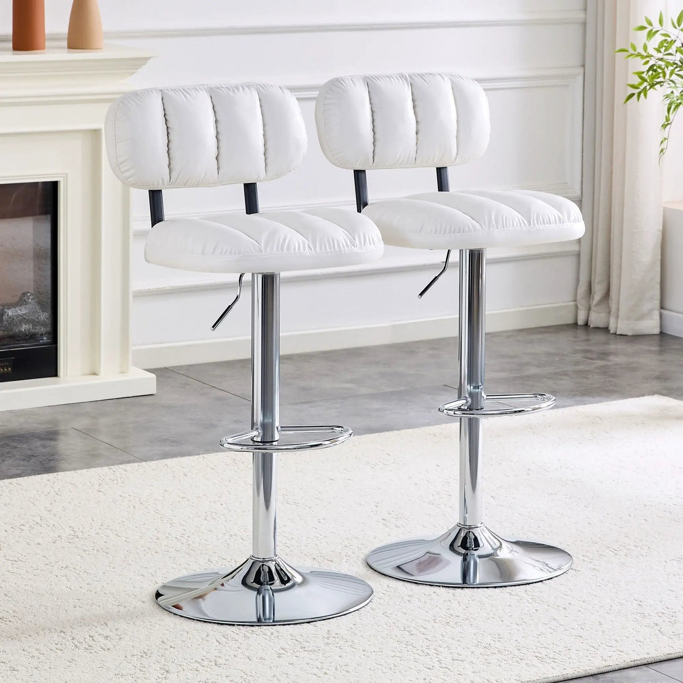 Adjustable Height Bar Stools With Footrest for Kitchen Island (Set of 2) by HouseOfZazla