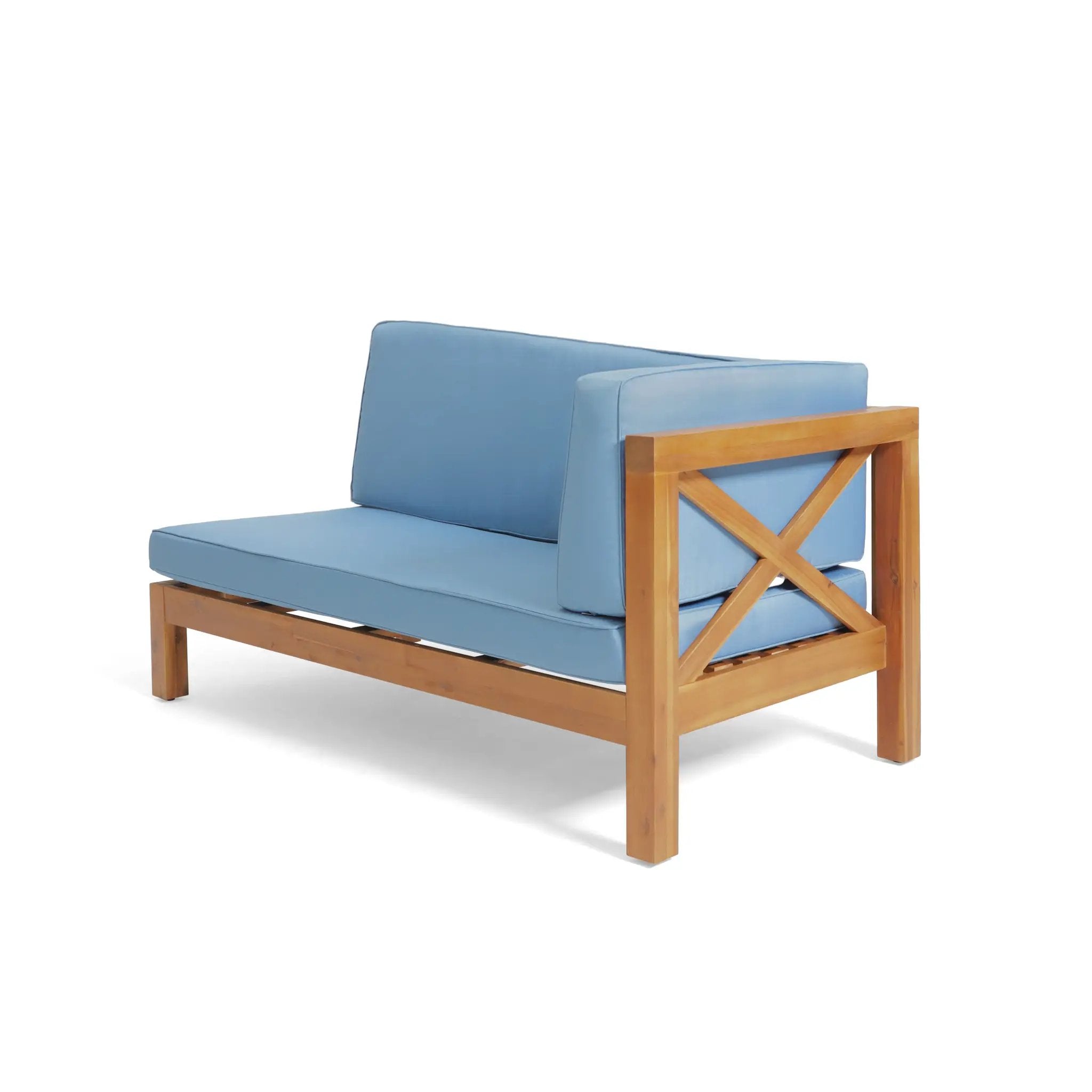 Brava X-Back 4-Piece Sofa Set, Blue by HouseOfZazla