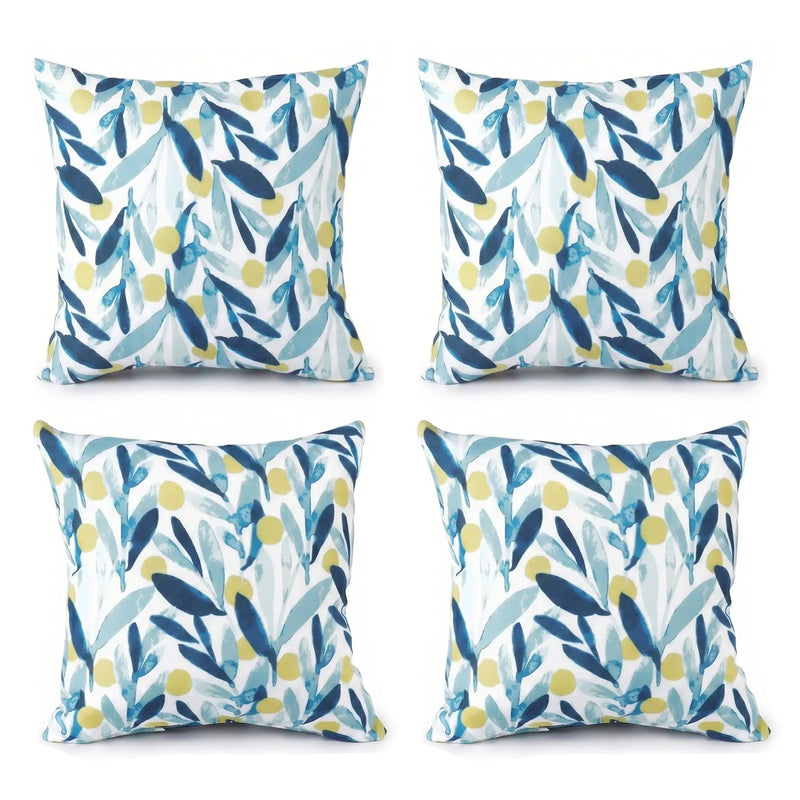 6 Pack Outdoor/Indoor Throw Pillows with Inserts - Coastal Leaves, photo 7 of 7