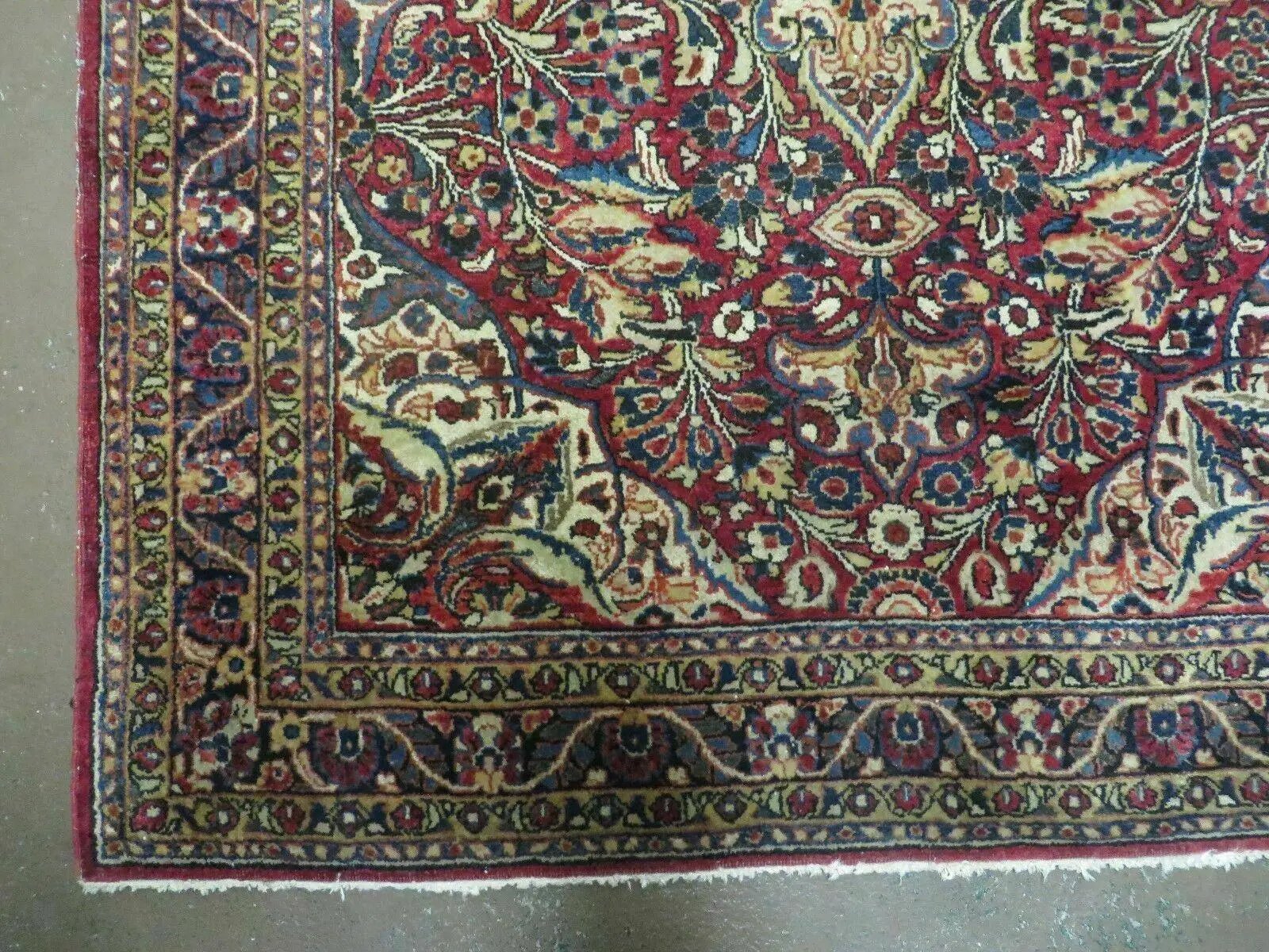 3' 5" X 5' Antique Handmade Indian Agra Fine Weave Wool Rug Organic dye Nice by Jewel Rugs