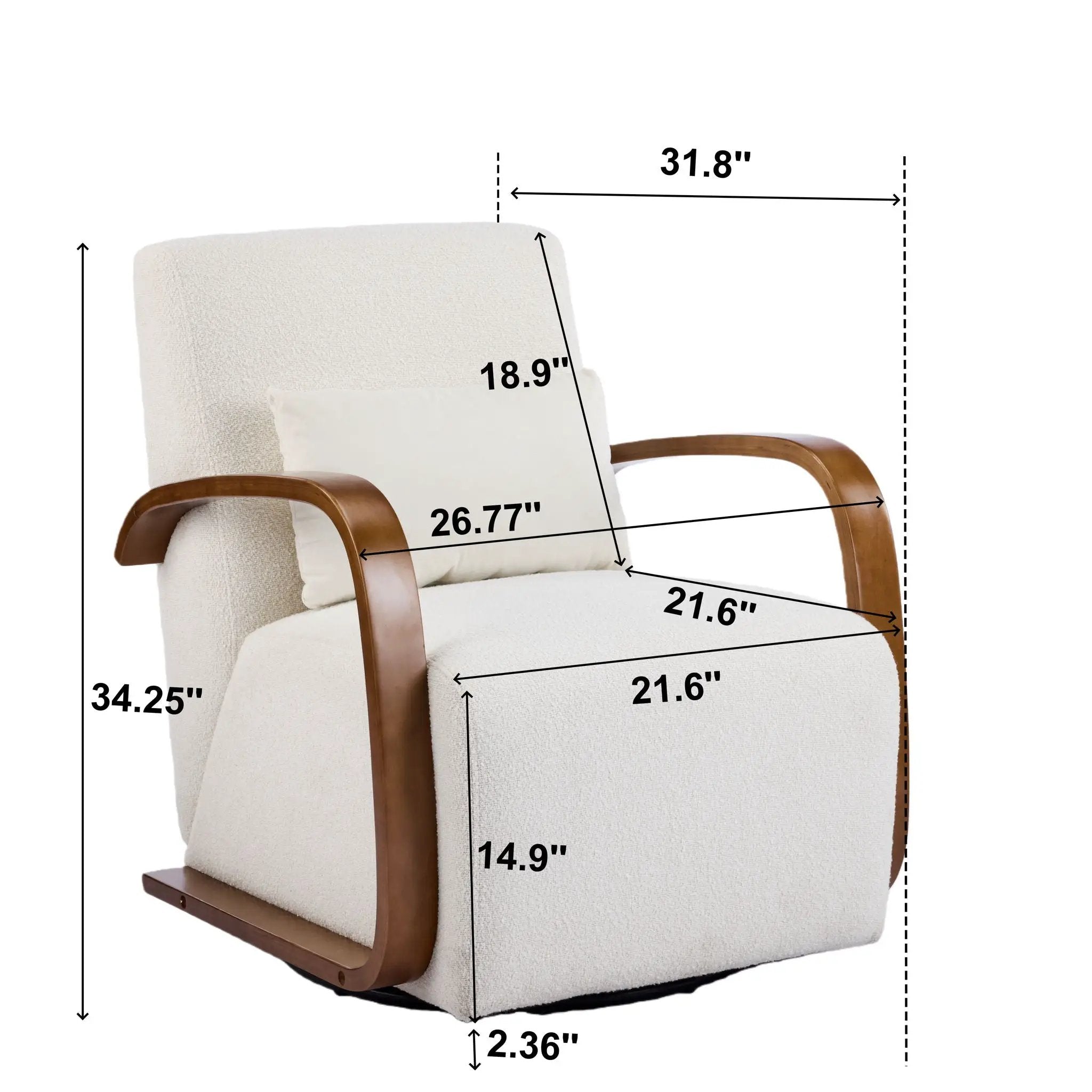 Swivel Accent Rotatable Ergonomic Single Chair For Living Room by HouseOfZazla