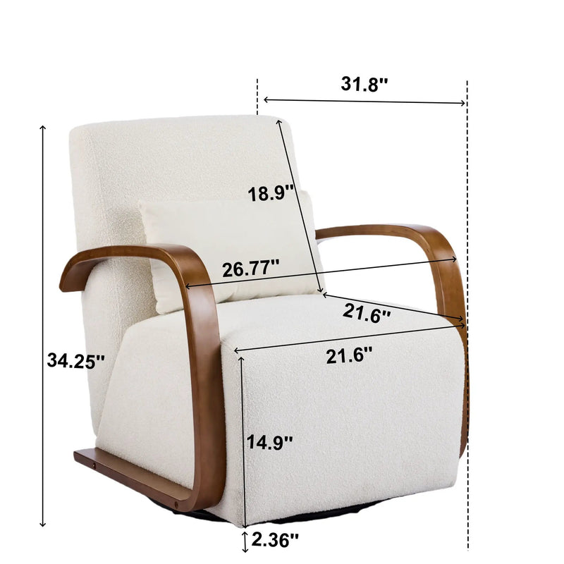 Swivel Accent Rotatable Ergonomic Single Chair For Living Room by HouseOfZazla