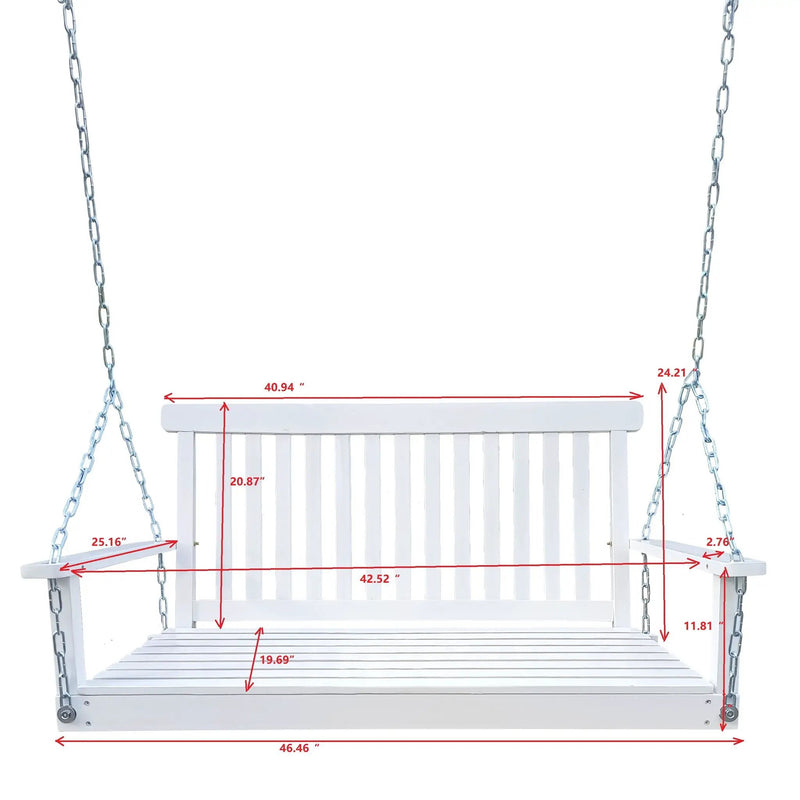 Front Porch Swing With Armrests For Outdoor Patio, Garden Yard, Backyard Or Sunroom by Unique Piece Furniture