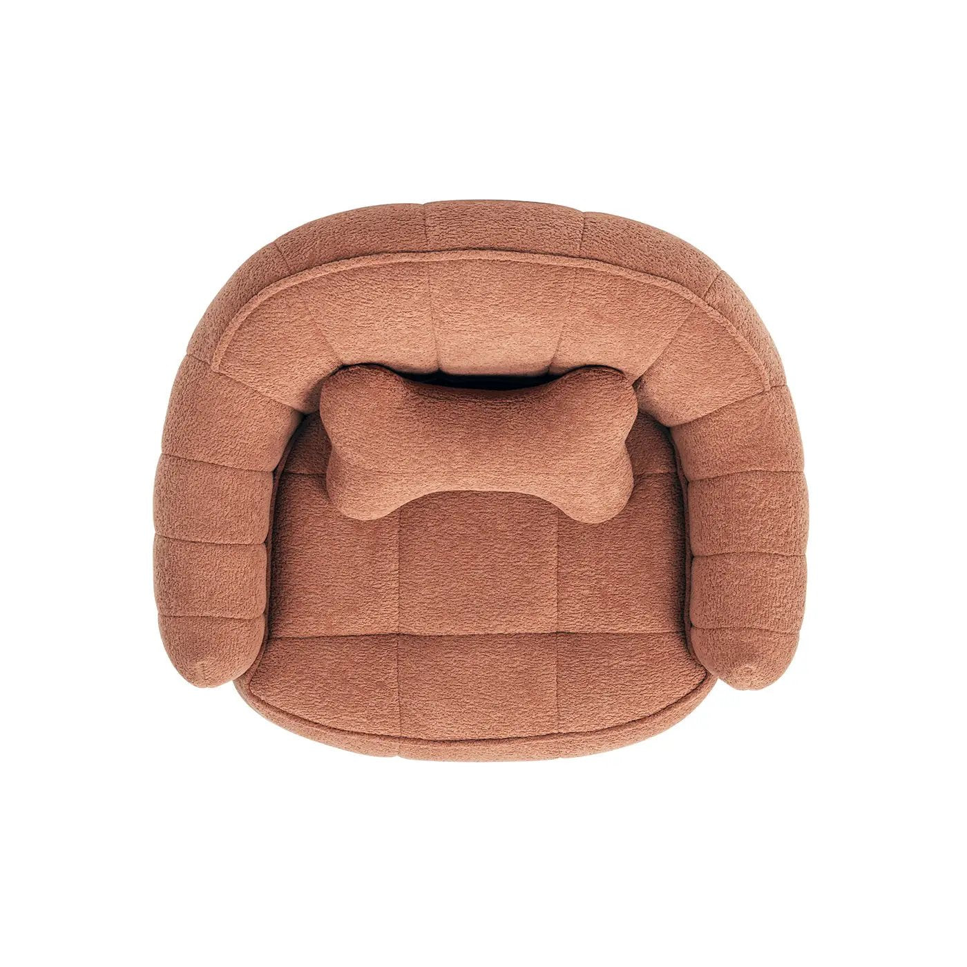 Louie 30.5" Modern Dog Sofa Bed with Bone Pillow, Medium, Spice by HouseOfZazla