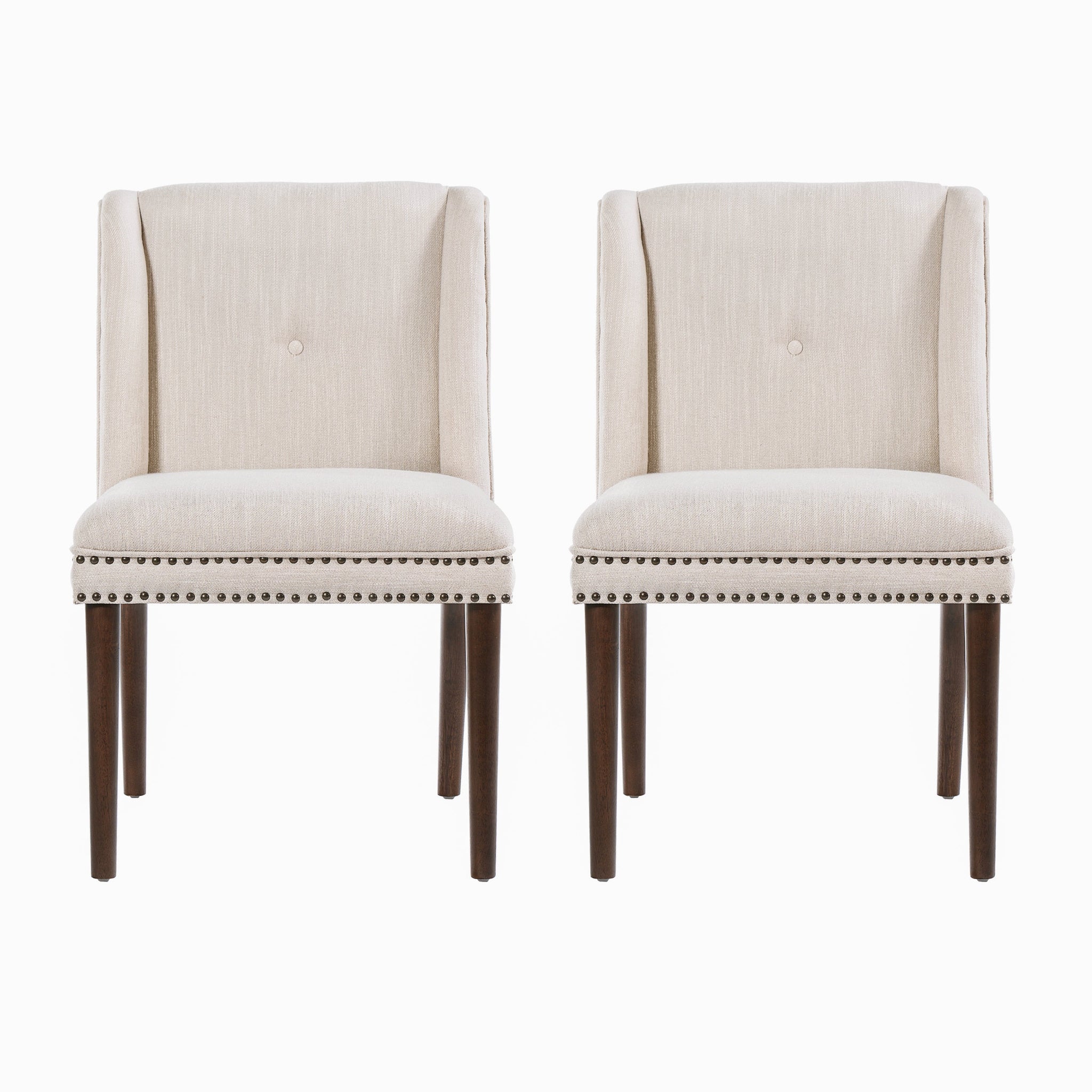 Light Luxury Rivet Upholstered Dining Chair Set of 2 by HouseOfZazla