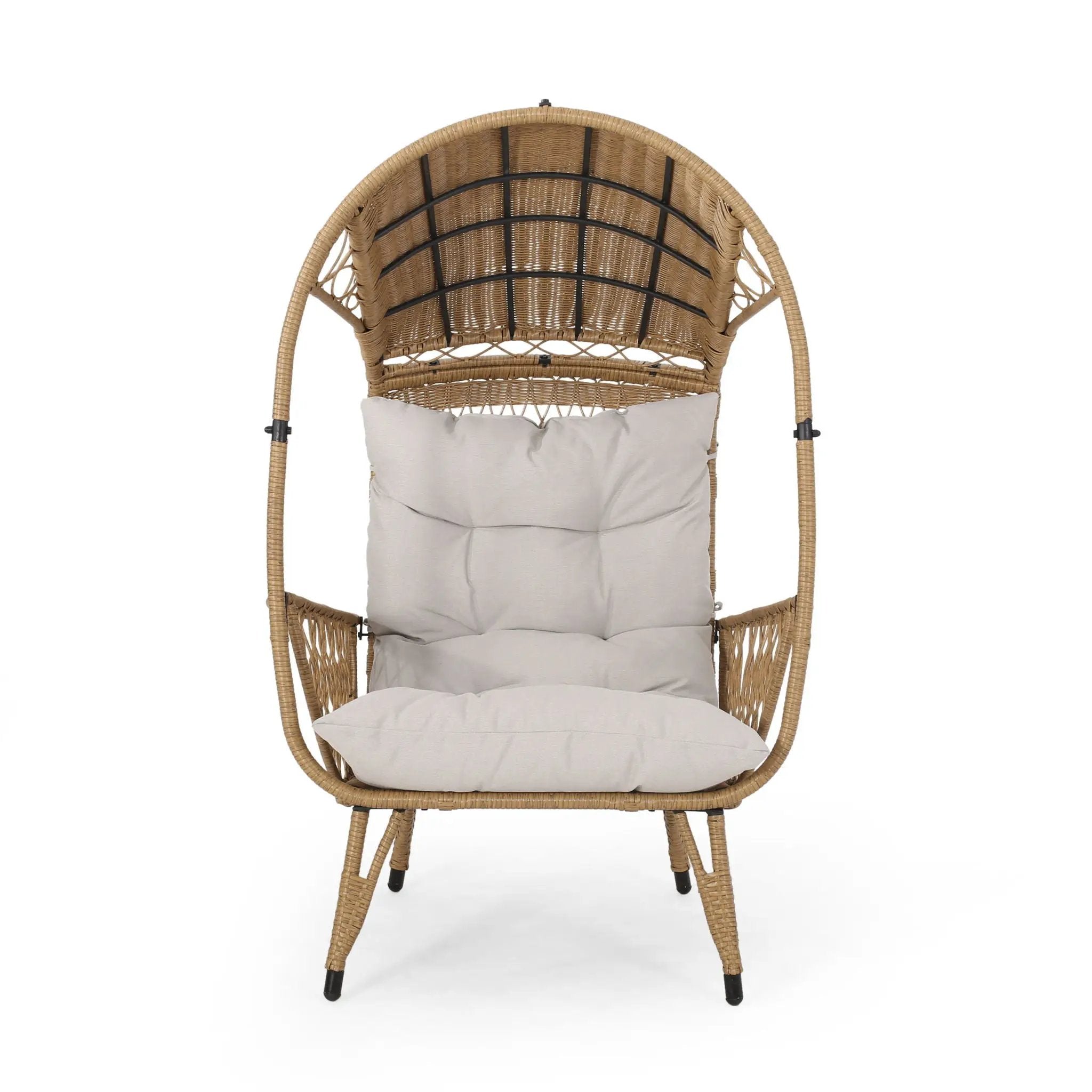 Outdoor Wicker Standing Basket Chair With Cushion by HouseOfZazla