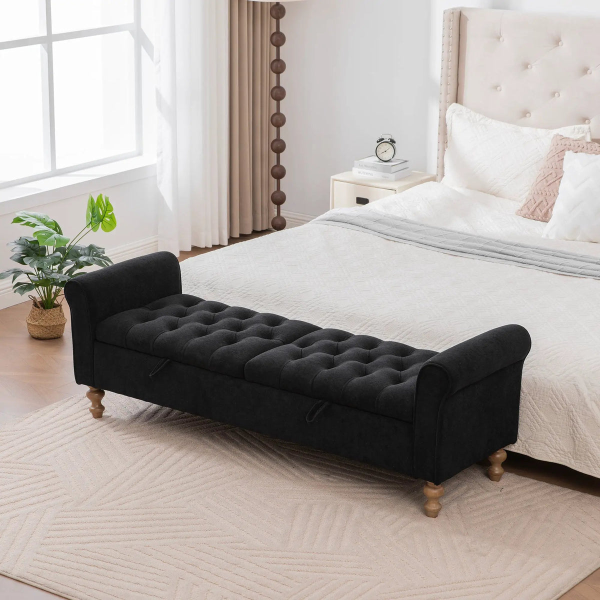 Modern Upholstered Storage Bench With Double Lids by HouseOfZazla