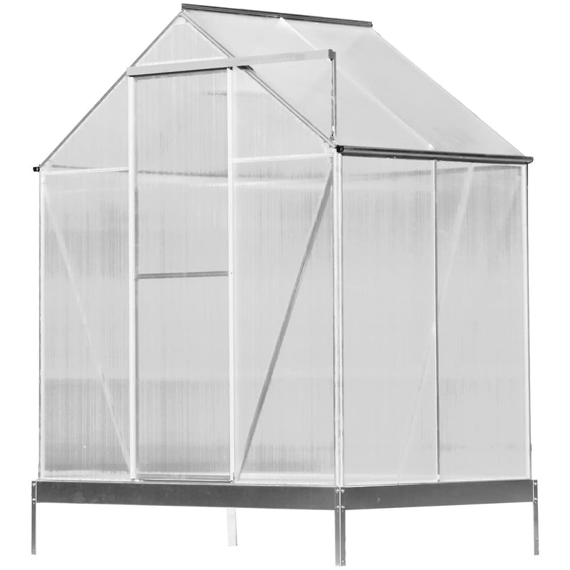 Polycarbonate house, Heavy Duty Outdoor Aluminum Walk-In House Kit With Rain Gutter, Vent And Door For Backyard Garden by HouseOfZazla