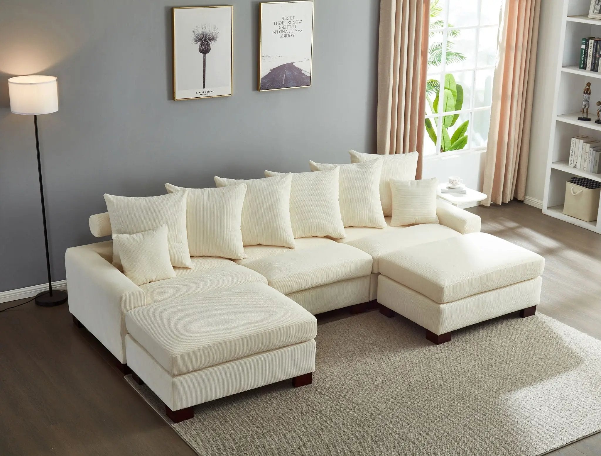 5 Seater Oversized Convertible L & U Shaped Couch by HouseOfZazla