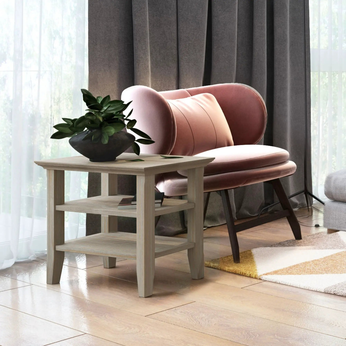 Acadian - Narrow Side Table, Handcrafted by HouseOfZazla