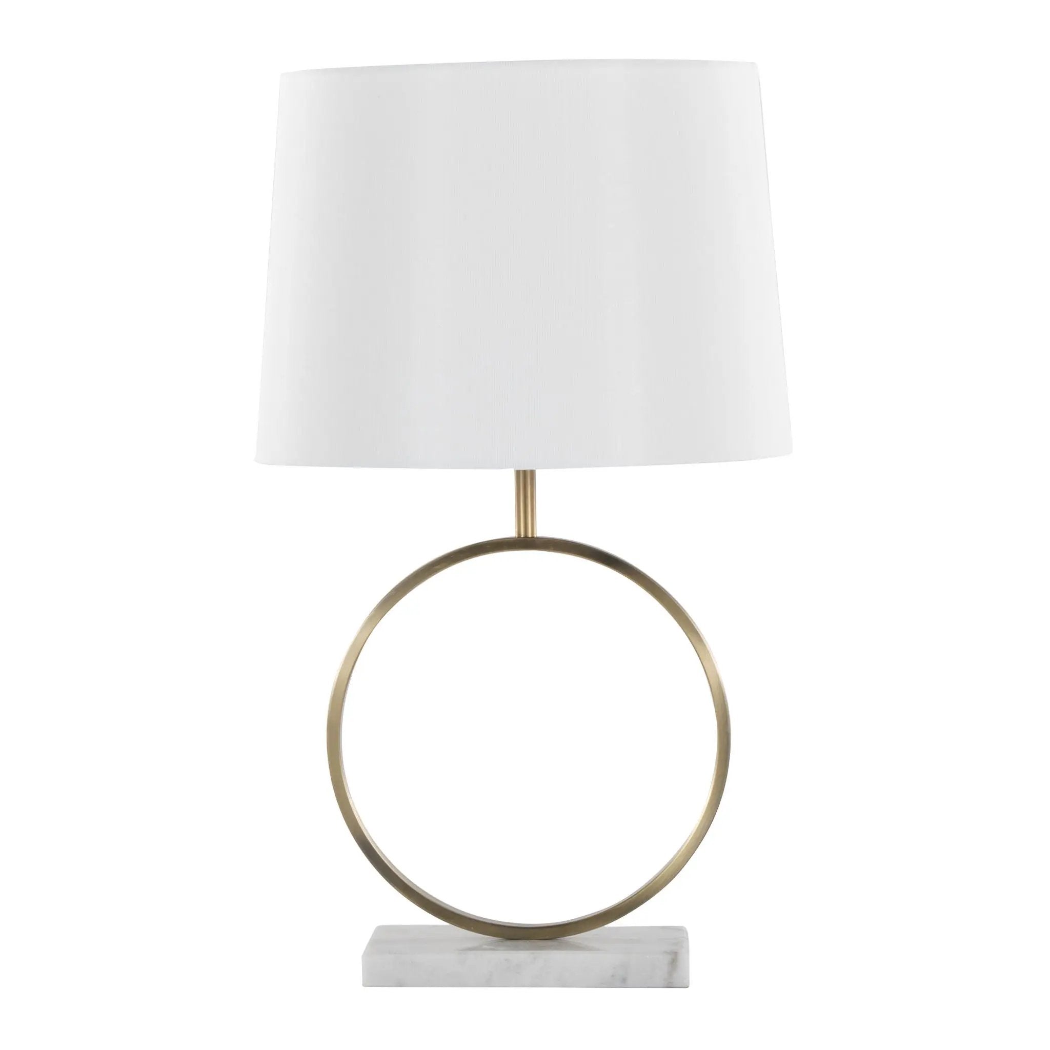 Moon - Contemporary Table Lamp - White / Gold by HouseOfZazla