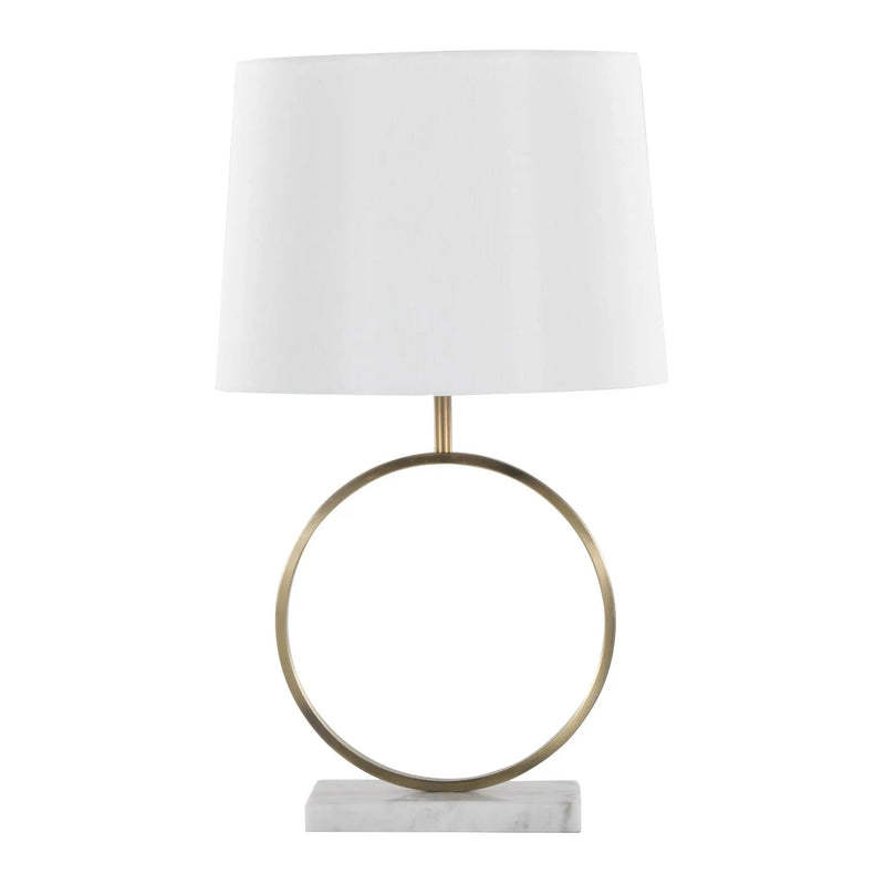 Moon - Contemporary Table Lamp - White / Gold by HouseOfZazla