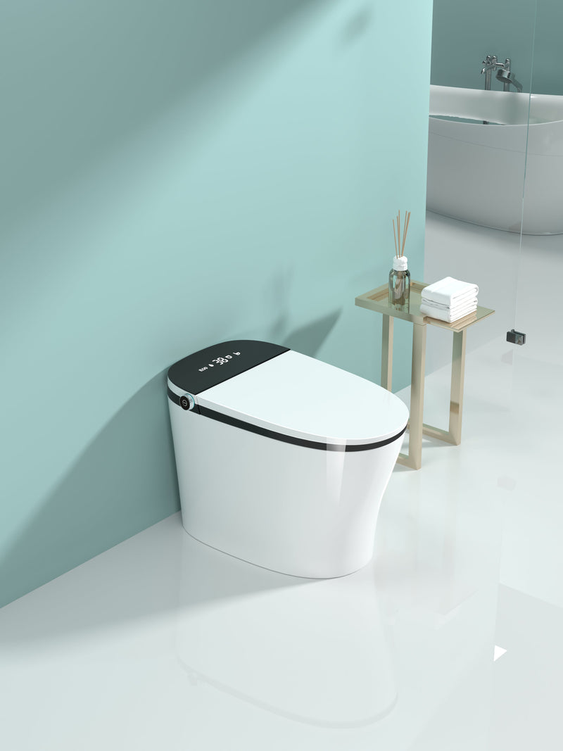 Smart Toilet with Bidet Built In, Heated Seat, Auto Flush, and LED Display by HouseOfZazla