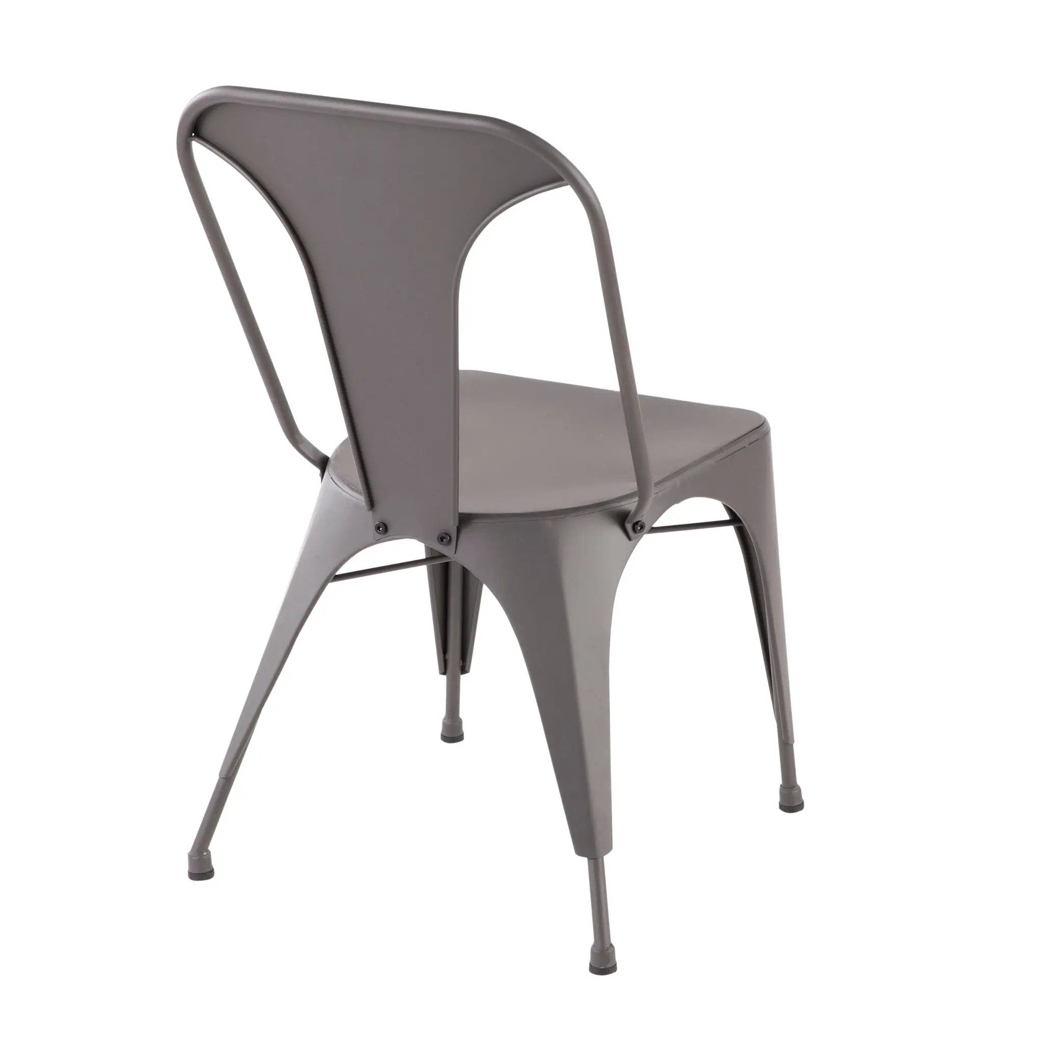 Austin - Industrial Dining Chair (Set of 2) - Matte Gray by HouseOfZazla
