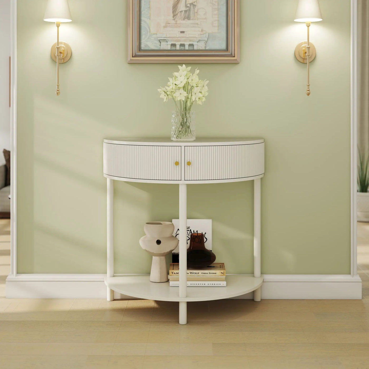 Demi Lune - Console Table With 2 Storage Drawers by Unique Piece Furniture