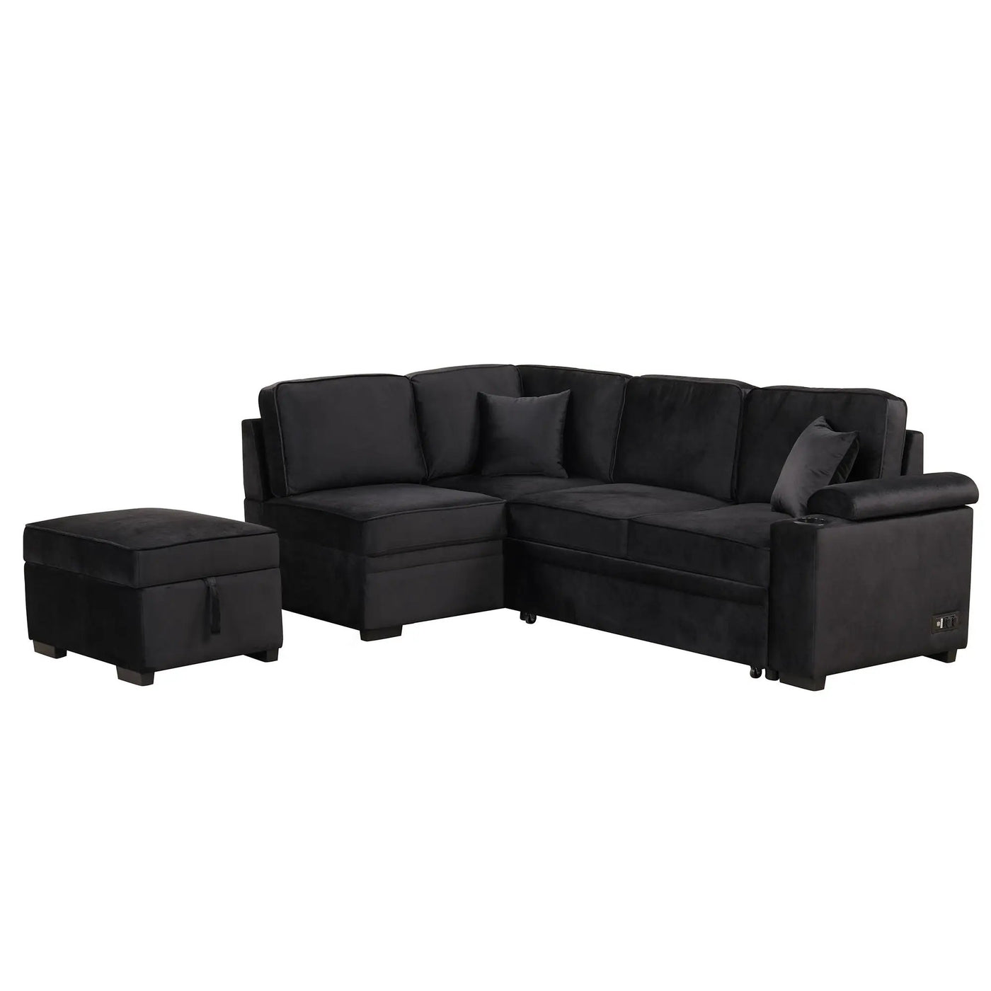 Sleeper Sofa Bed, 2 In 1 Pull Out Sofa Bed L Shape Couch With Storage Ottoman For Living Room, Bedroom Couch And Small Apartment by HouseOfZazla