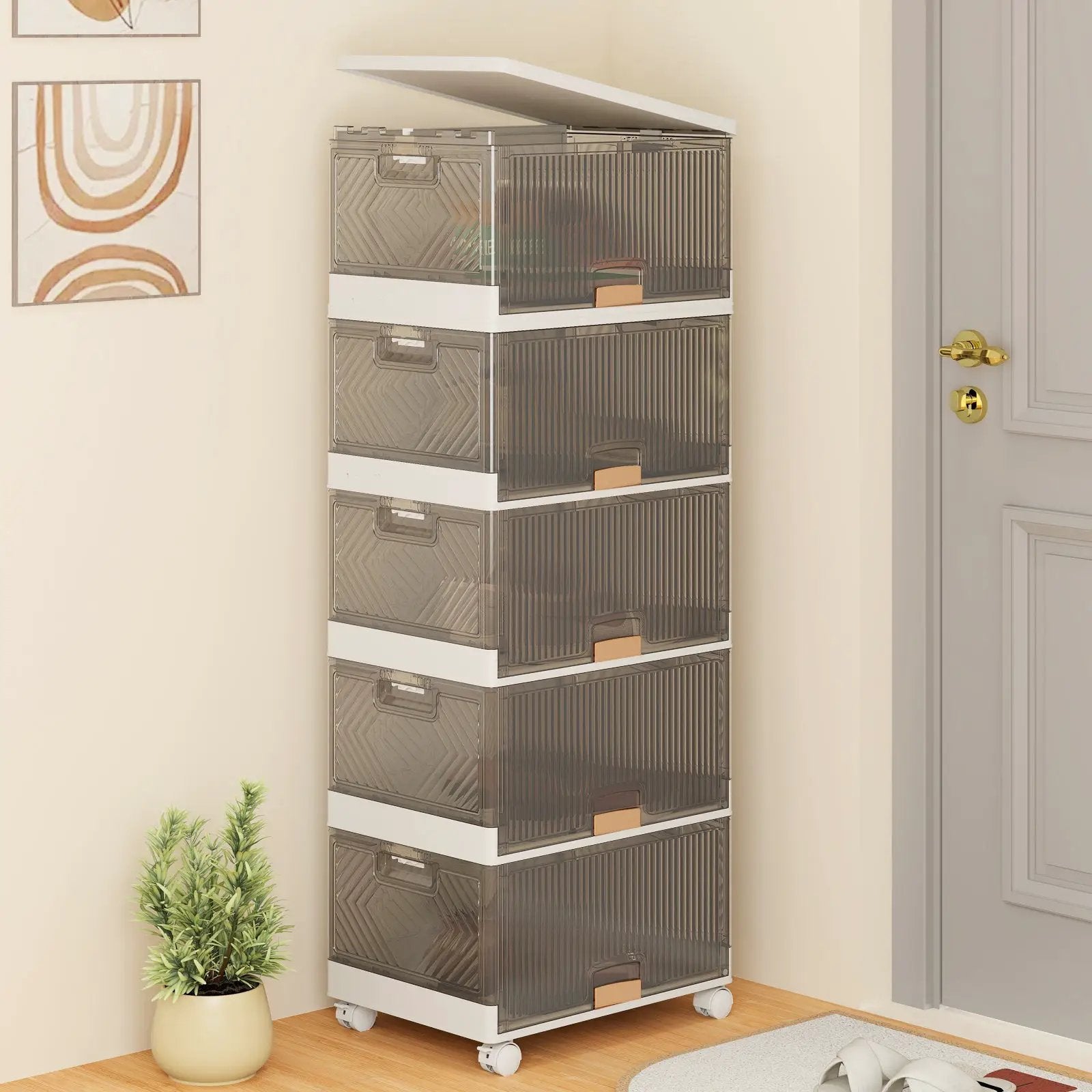 3/4/5/6-Cube Stackable Storage Bins with Detachable Wheels by DirectDeals