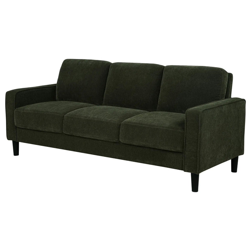 Ruth 77-inch Fabric Upholstered Track Arm Sofa Matcha Green by Unique Piece Furniture