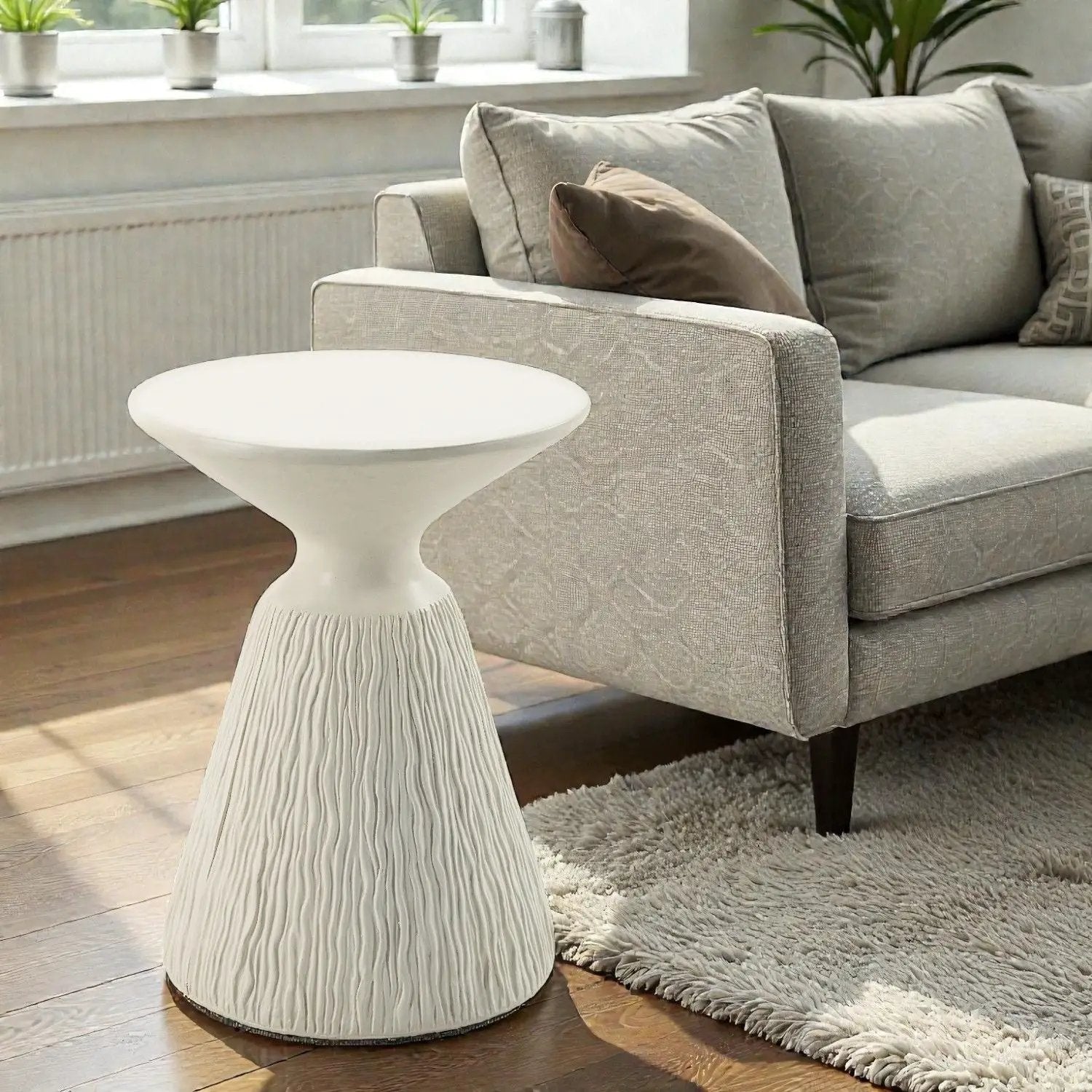Duane - Fiber Concrete Accent Table - White by Unique Piece Furniture