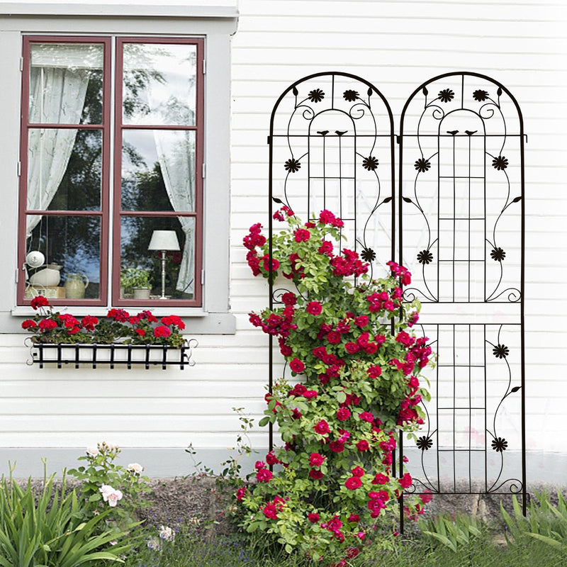 2 Pack Metal Garden Trellis 86.7" x 19.7" Rustproof Trellis for Climbing Plants by HouseOfZazla