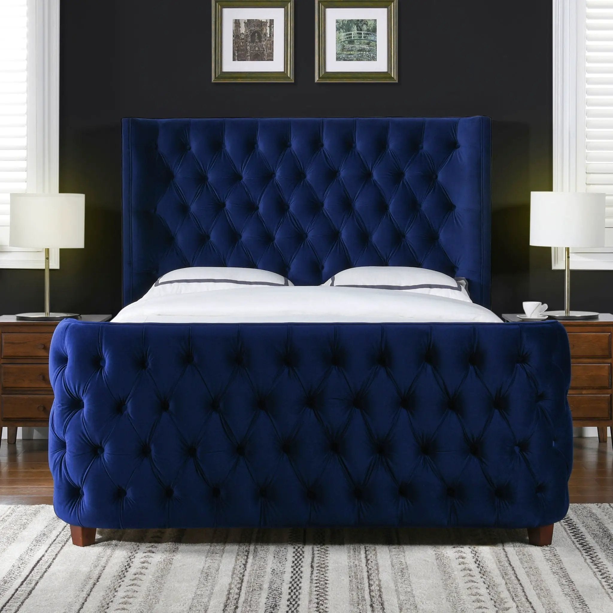Brooklyn - Tufted Panel Bed Headboard And Footboard Set by HouseOfZazla