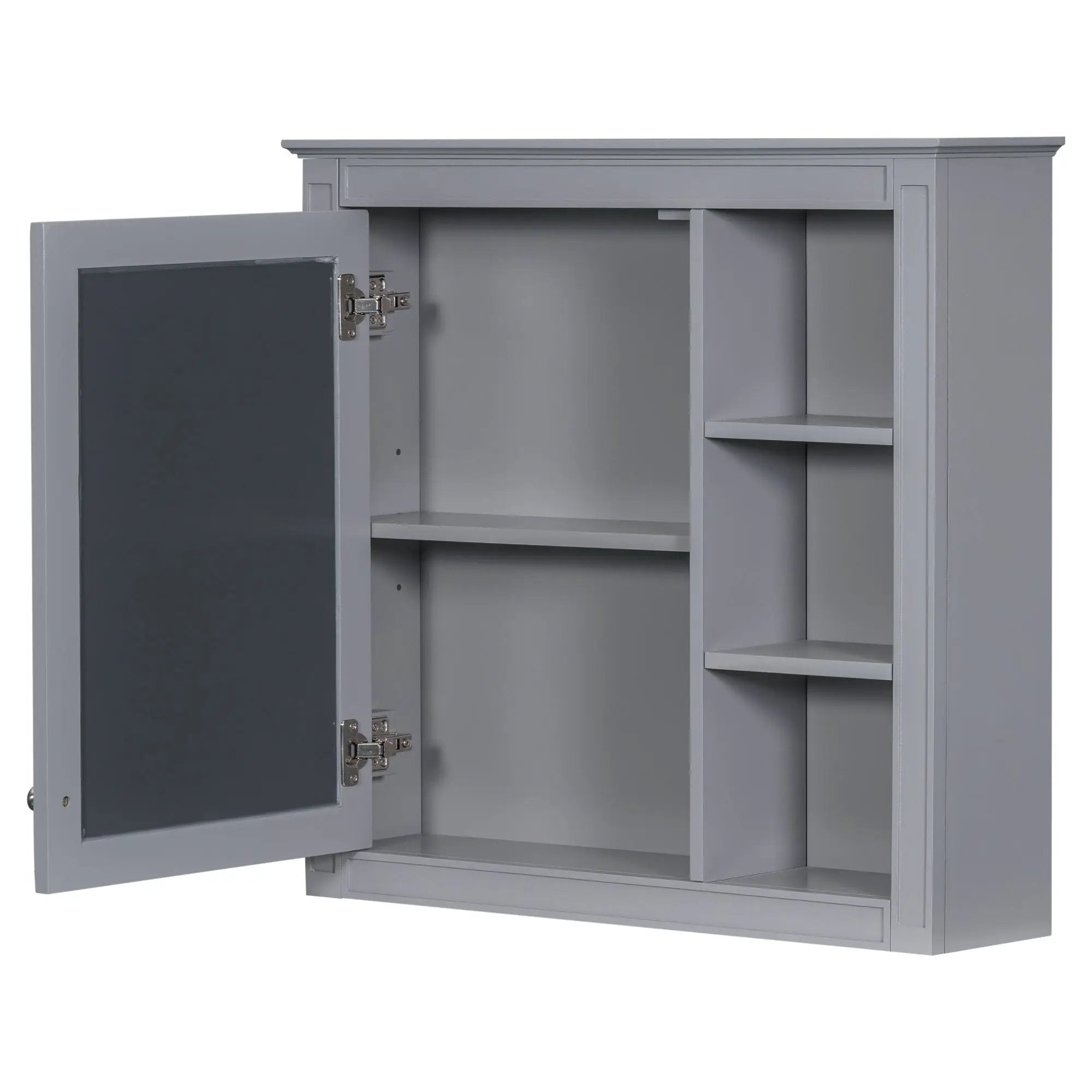Bathroom Vanity With Medicine Cabinet, Royal Mirror Cabinet, Modern Bathroom Storage Cabinet With 2 Soft Closing Doors And 4 Drawers by HouseOfZazla