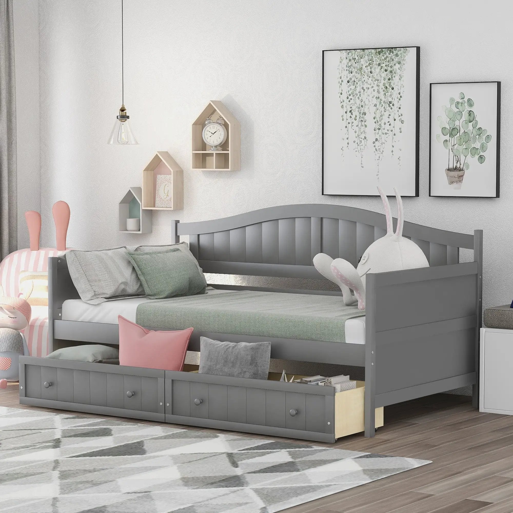 Wooden Daybed, Sofa Bed, No Box Spring Needed by HouseOfZazla