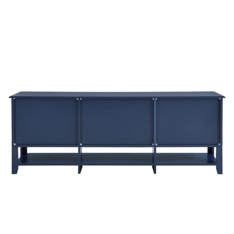 TV Stand, Entertainment Center With Dual Drawers And Hidden Storage, Cabinet With Soft Closing Doors And Sleek Panel Design by HouseOfZazla