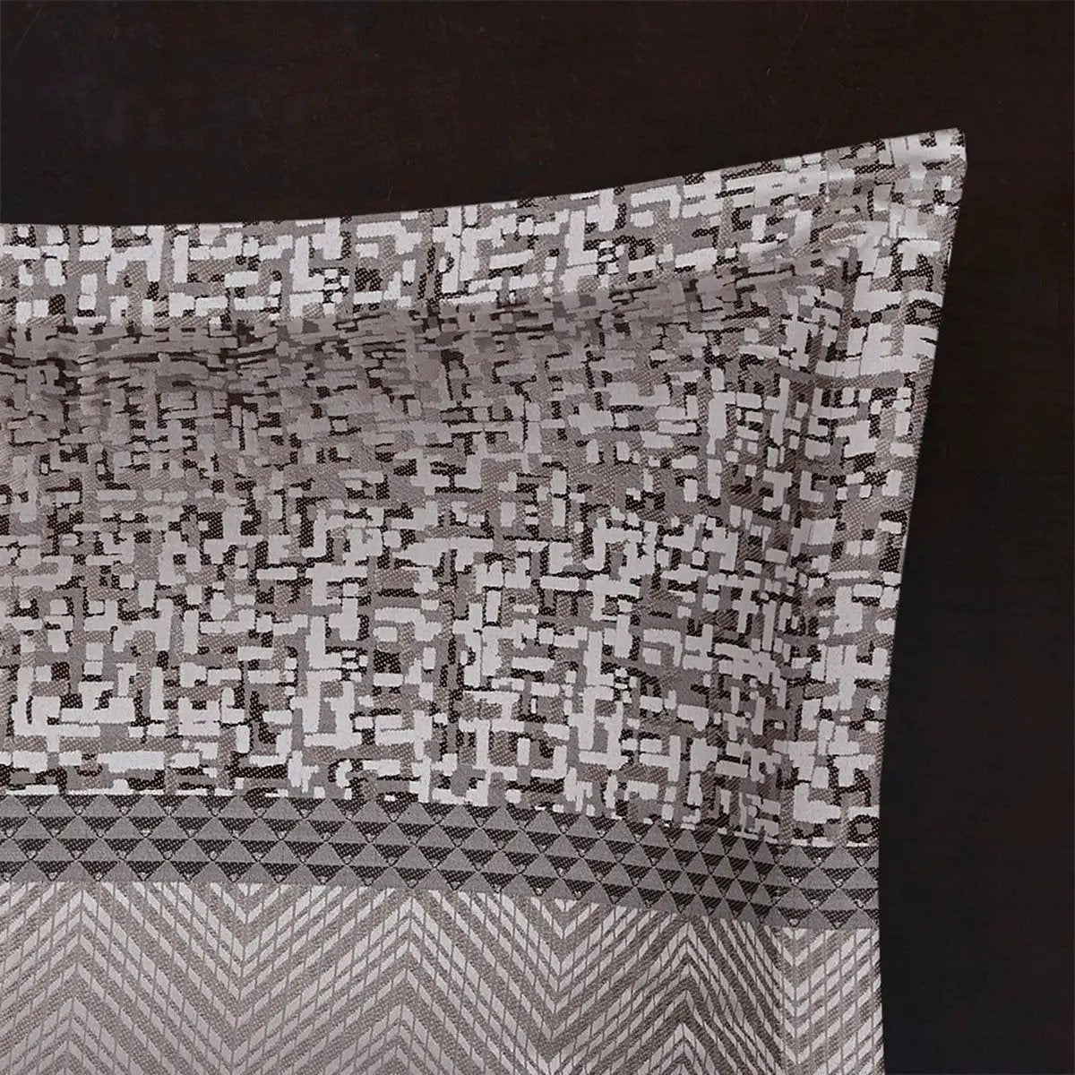 7 Piece Jacquard Comforter Set Grey/Taupe Queen by HouseOfZazla