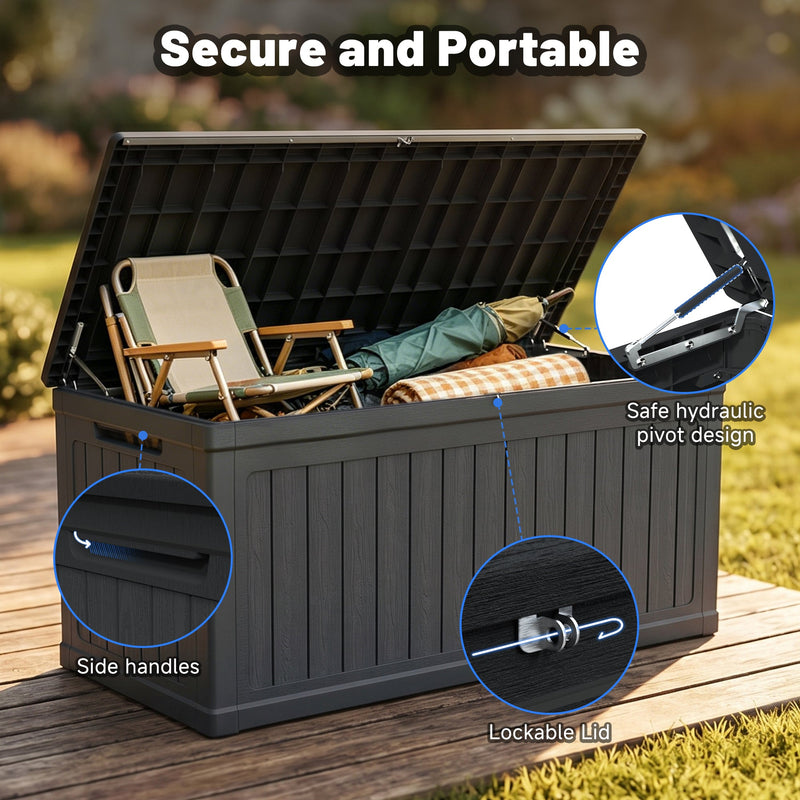 260 Gallon Large Outdoor Storage XXL Deck Box by HouseOfZazla