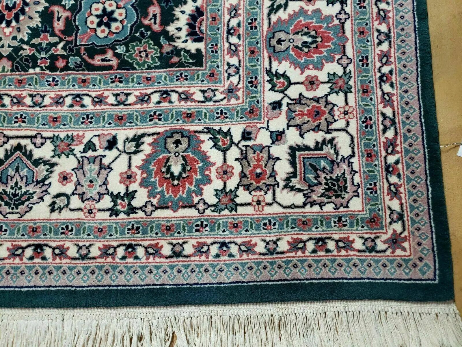 8' X 10' Handmade Indian Oriental Wool Rug Carpet Organic Dye Forest Green Nice by Jewel Rugs