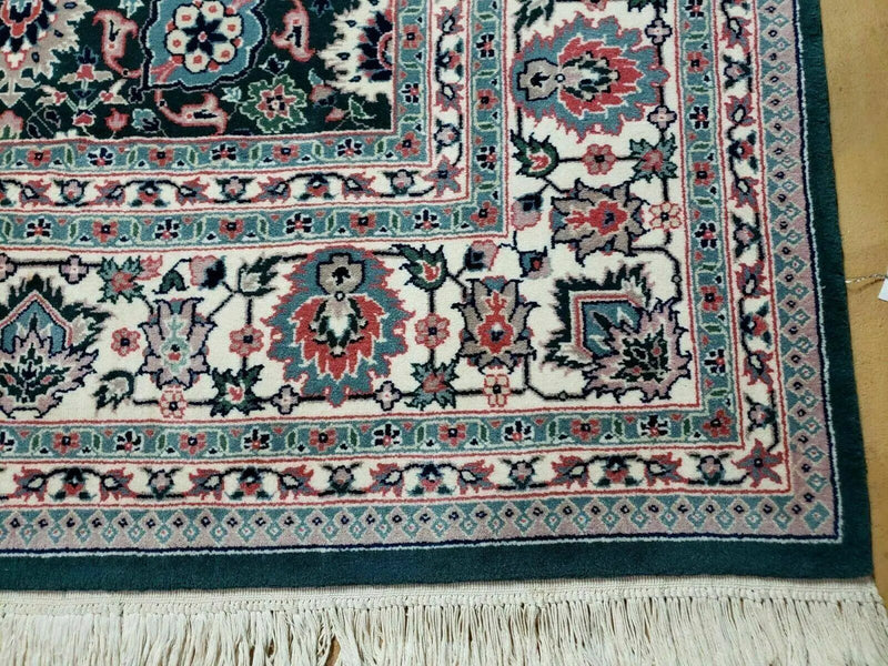 8' X 10' Handmade Indian Oriental Wool Rug Carpet Organic Dye Forest Green Nice by Jewel Rugs