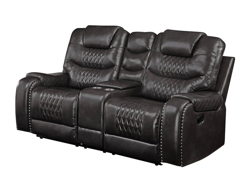Braylon - Recliner Loveseat With Cupholder Console - Brown by Unique Piece Furniture