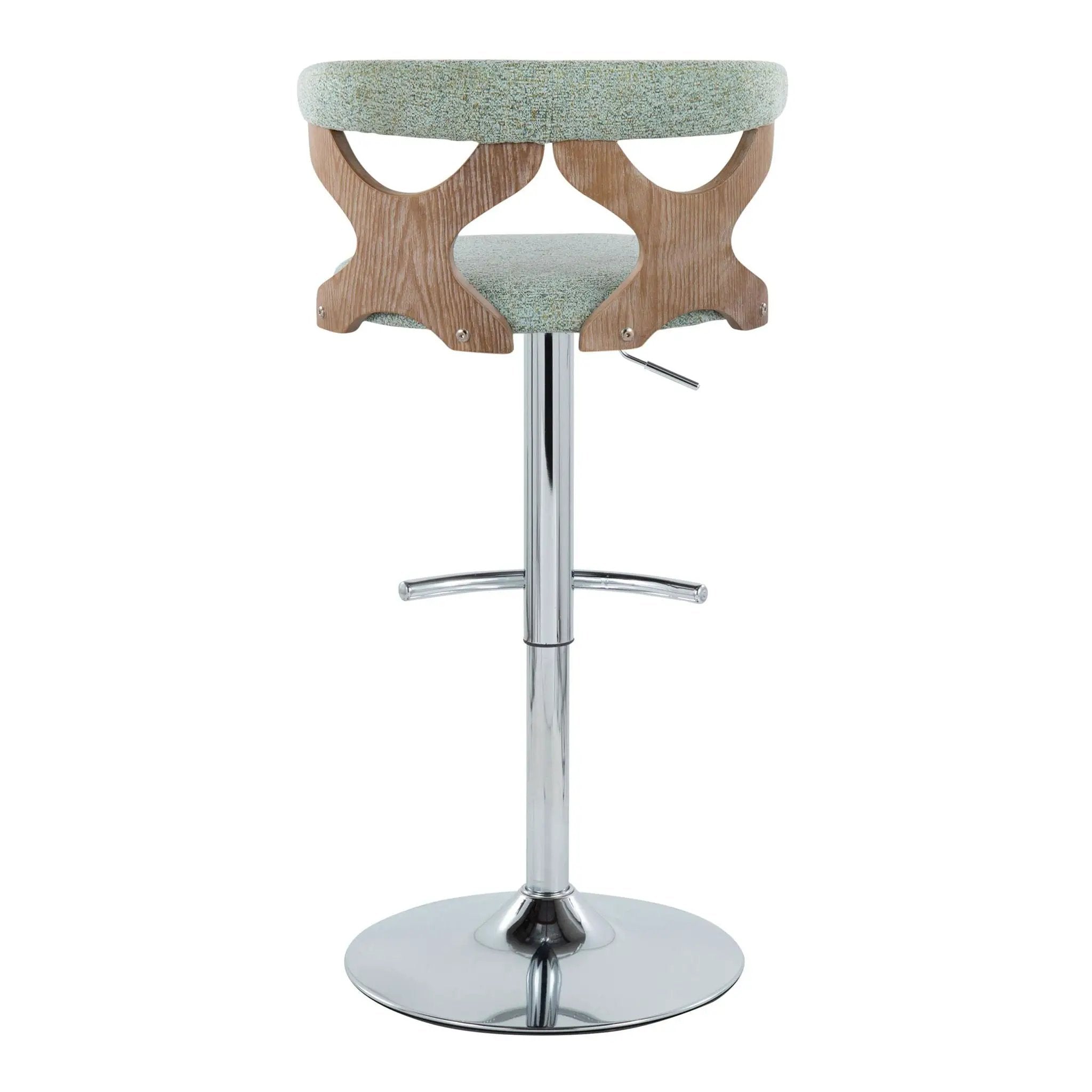 Gardenia - Contemporary Adjustable Barstool With Swivel / Rounded T Footrest (Set of 2) by Unique Piece Furniture