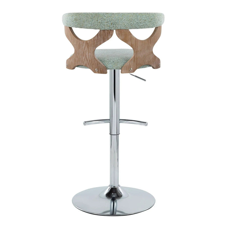 Gardenia - Contemporary Adjustable Barstool With Swivel / Rounded T Footrest (Set of 2) by HouseOfZazla