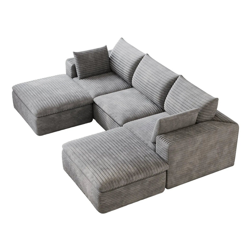 102" Cloud Sofa in Grey by HouseOfZazla