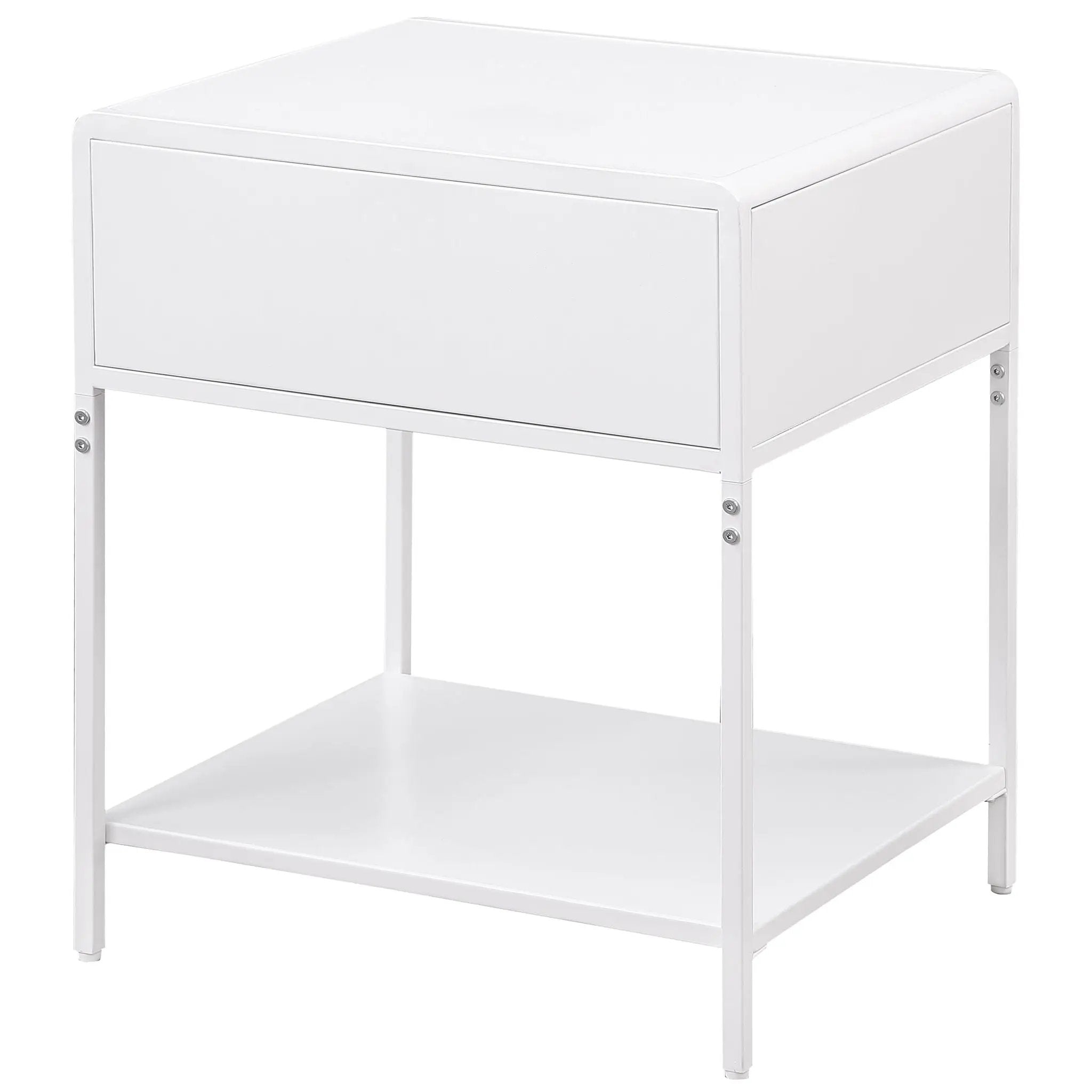 Amherst 1-drawer Radio Weave Cane Metal Bedside Table White by Unique Piece Furniture