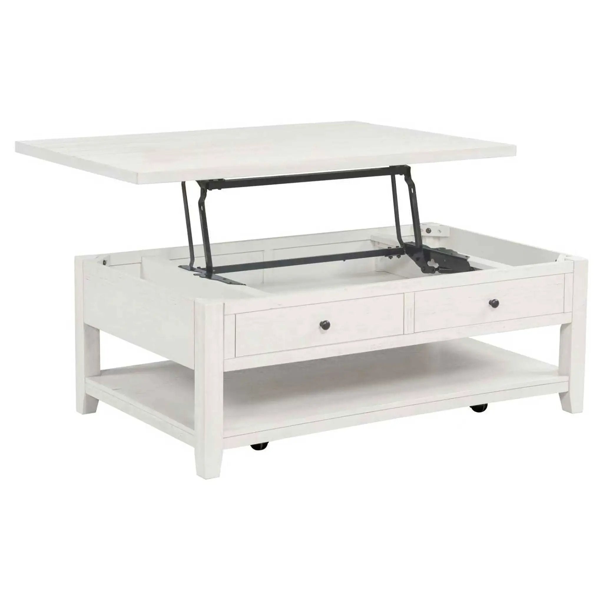 Payne 48-inch Mobile Lift Top Coffee Table Distressed White by Unique Piece Furniture