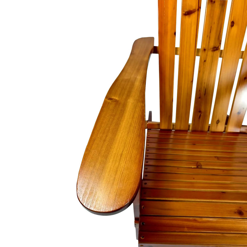 Foldable Solid Wood Adirondack Chair in Oak Finish by HouseOfZazla