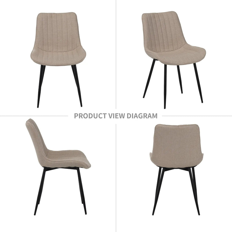 Dining Chair Set With Padded Backrests (Set of 4) - Beige by Unique Piece Furniture