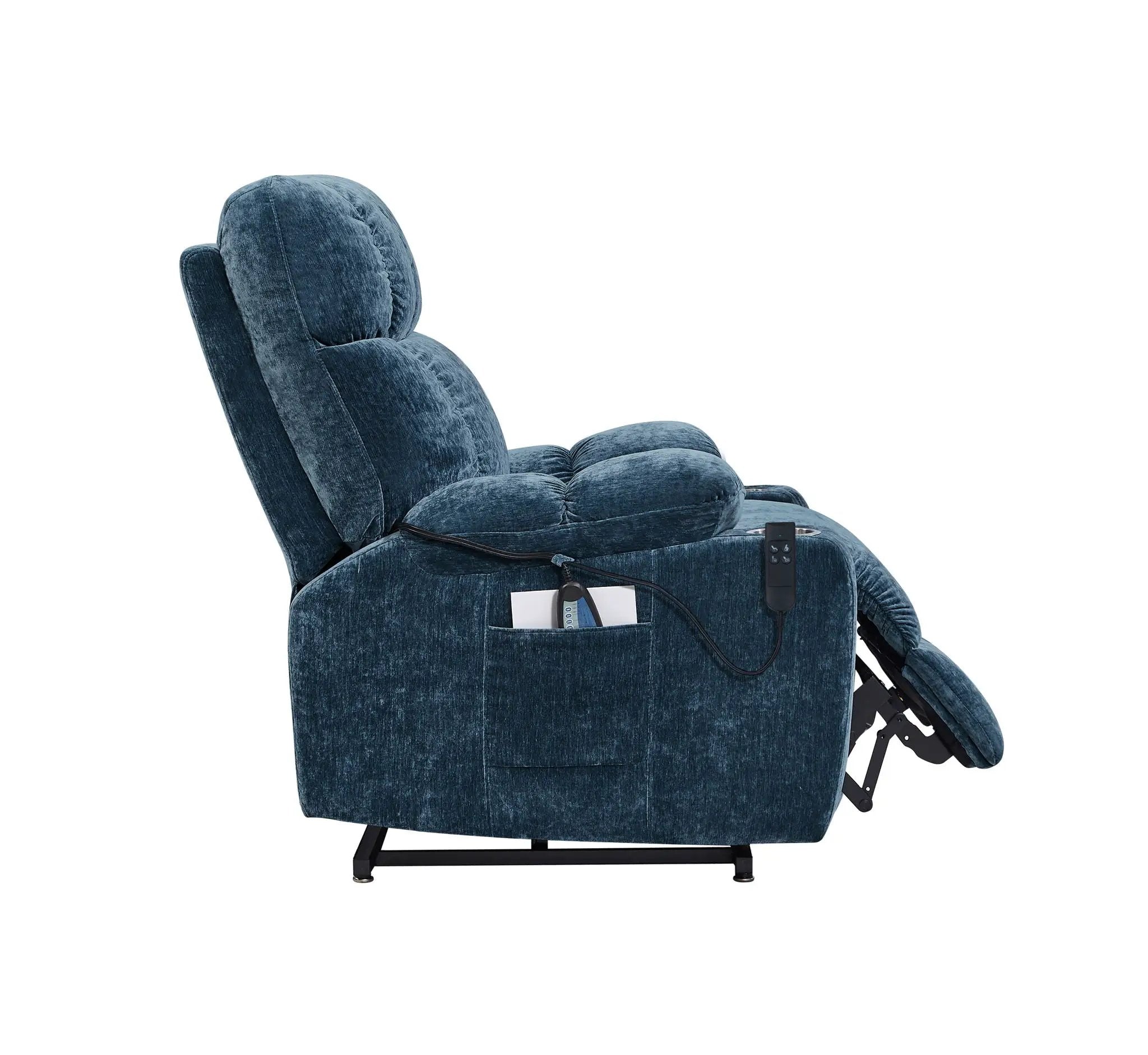 Dual Okin Motor Power Lift Recliner Chair For Elderly Infinite Position Lay Flat 180E Recliner With Heat Massage by HouseOfZazla