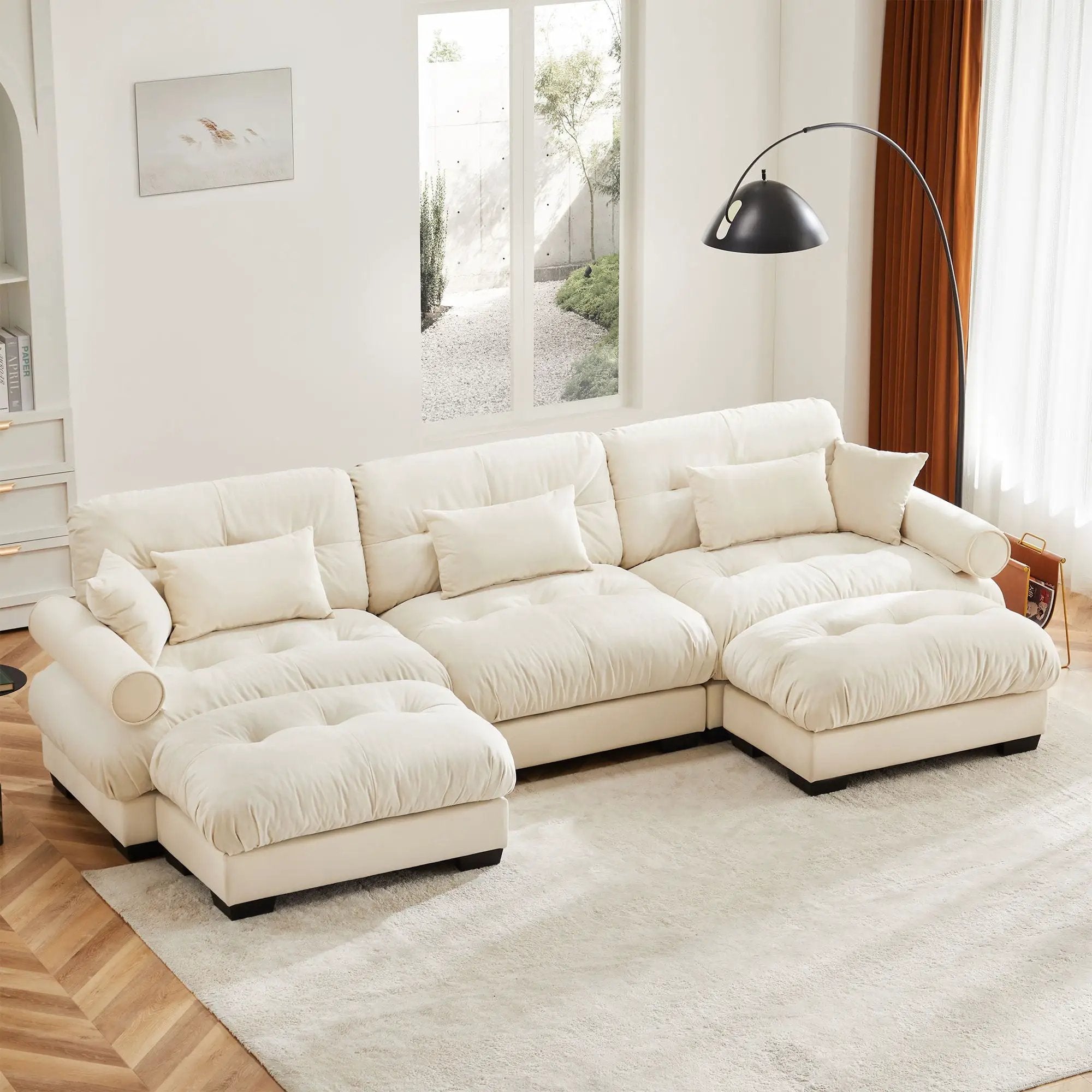 Super Comfort Oversized Modular Sectional Sofa With Movable Ottoman by HouseOfZazla