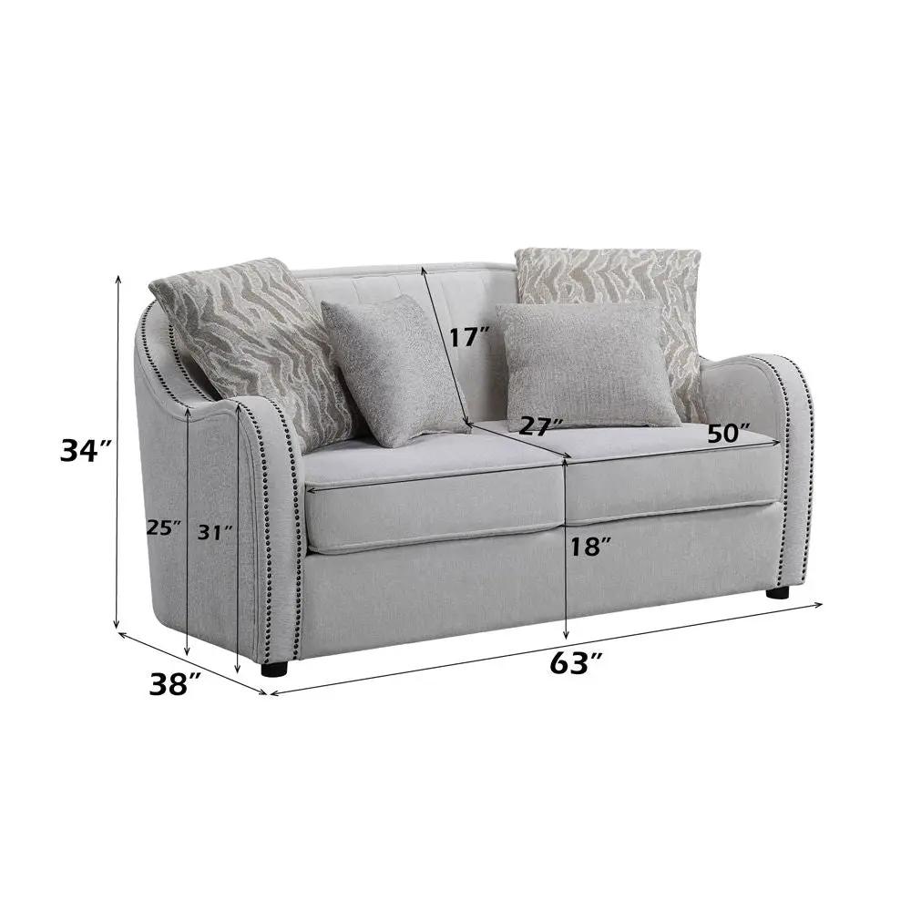Mahler - Loveseat With 4 Pillows - Beige Linen by Unique Piece Furniture