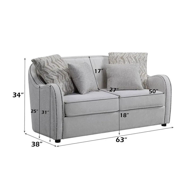 Mahler - Loveseat With 4 Pillows - Beige Linen by Unique Piece Furniture