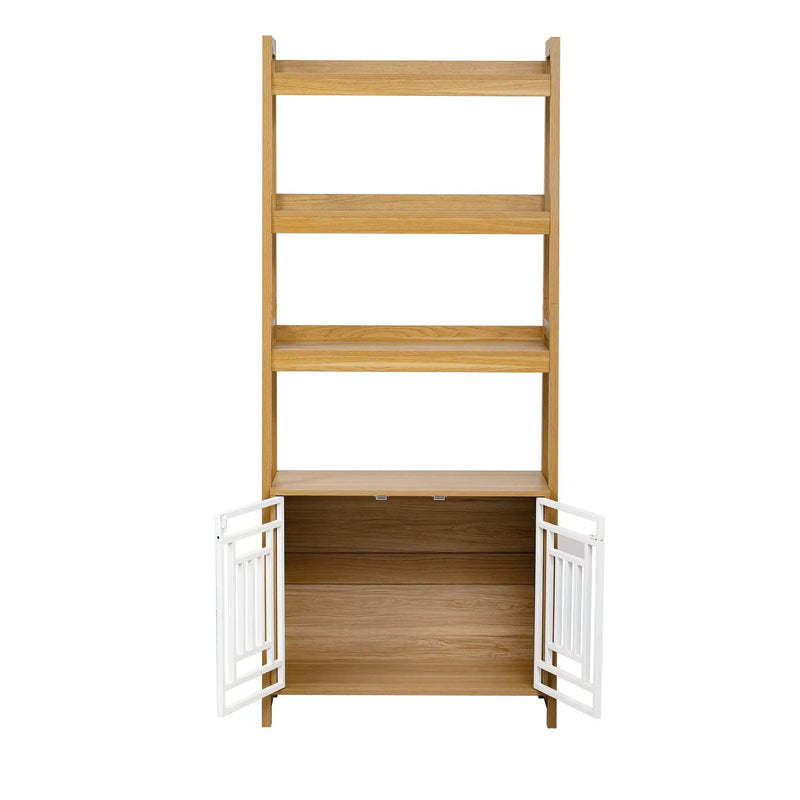 Modern Furniture Style 2 In 1 Pet Friendly Dog Crate Ladder Bookcase - Ancient Oak by HouseOfZazla