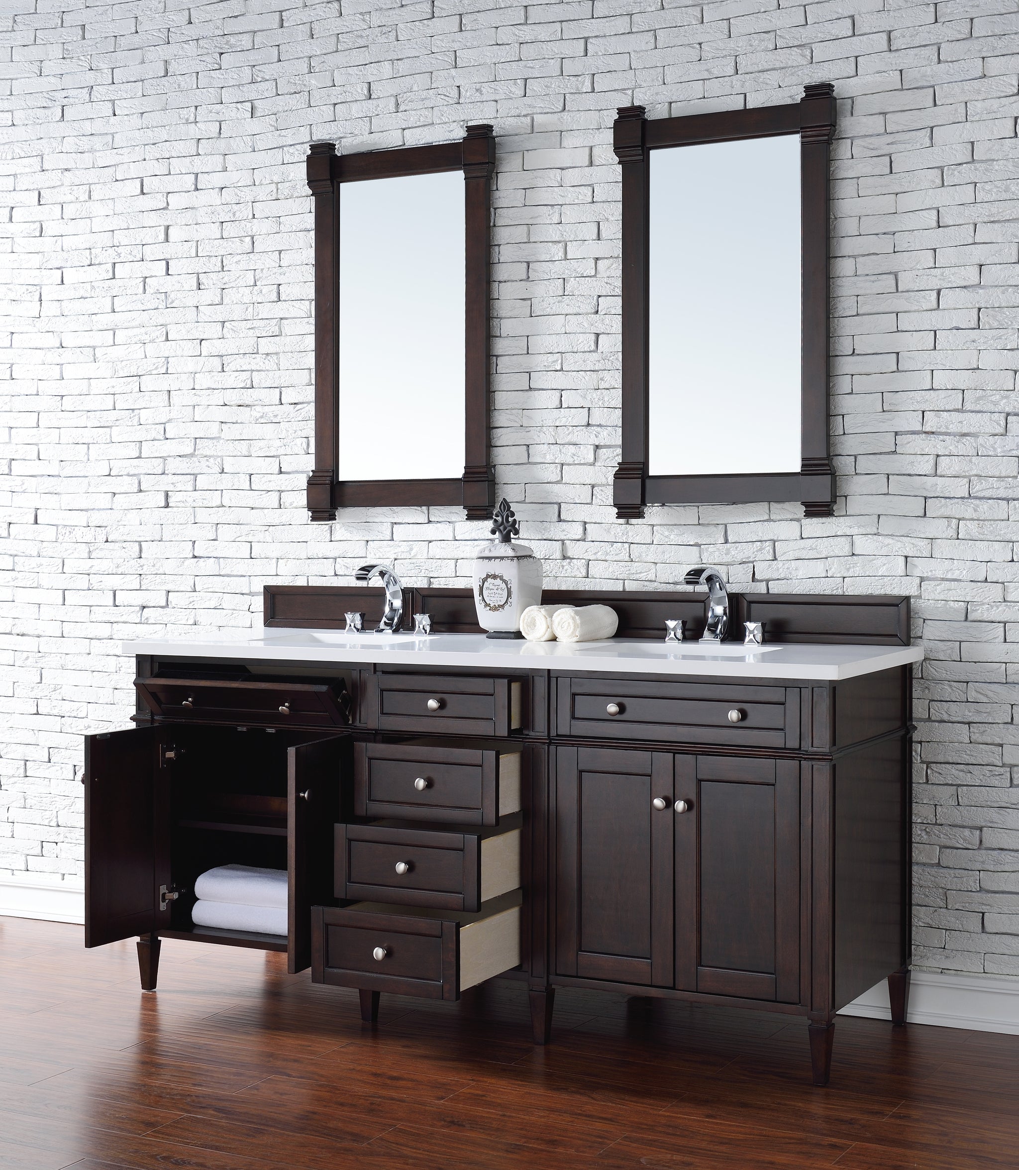 James Martin Brittany 72" Double Bathroom Vanity, Burnished Mahogany, view 33